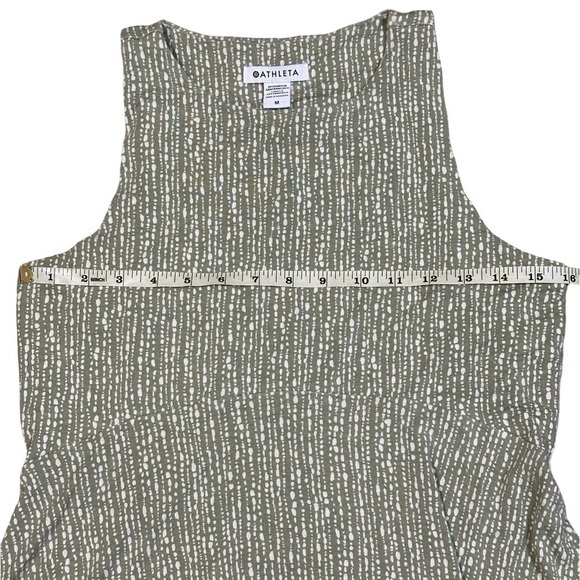 Athleta Santorini Thera Printed Dress Green White Size Medium - Picture 5 of 8